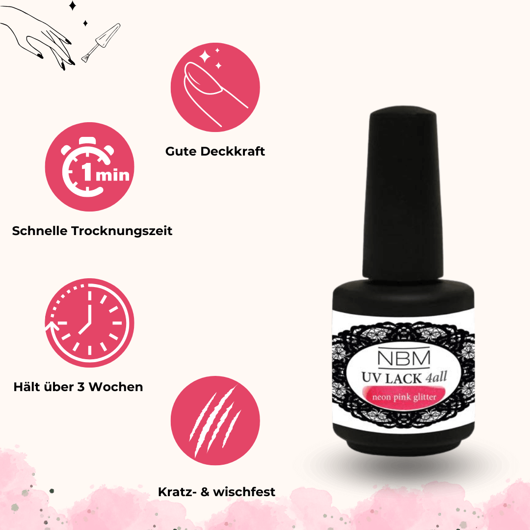 UV Lack 4 all neon pink glitter